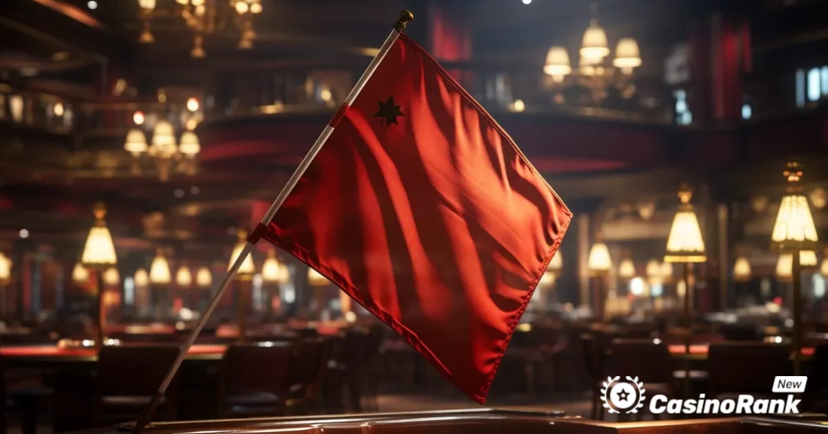 Store røde flagg som indikerer nye nettkasinosvindel