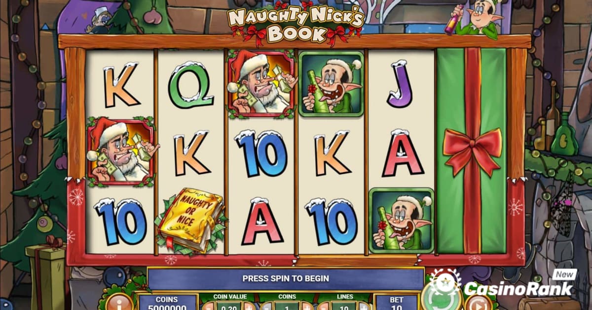 Opplev Play'n Gos nyeste spilleautomater med juletema: Naughty Nick's Book